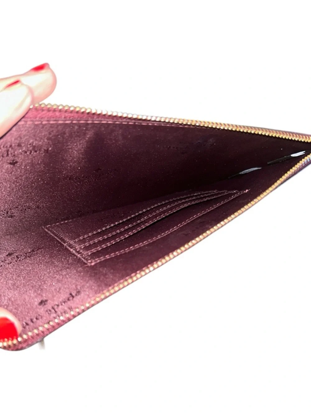 NWOT Kate Spade Staci Medium L Zip Wristlet Clutch Wallet - Deep Berry - Picture 3 of 3